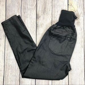 Indigo Blue Maternity Black Faux Leather Pants